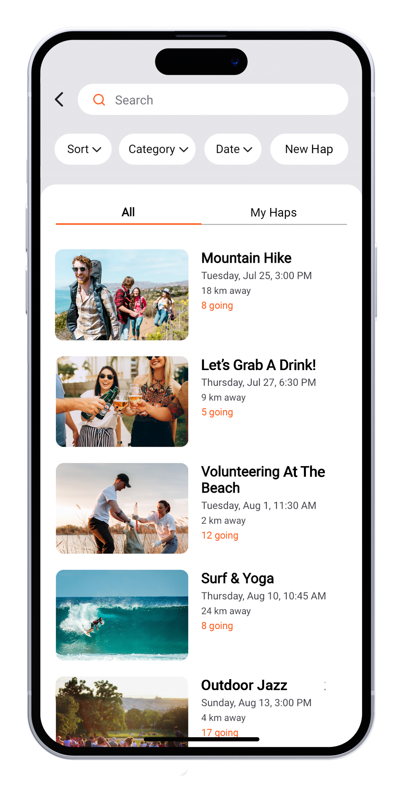 Hapzy See what's happening around you